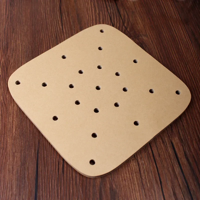 Air Fryer Paper 100pcs Air Fryer Paper Square Round Baking Mat Air Fryer Liners Disposable Perforated Parchment Steamer Baking Papers Sheets