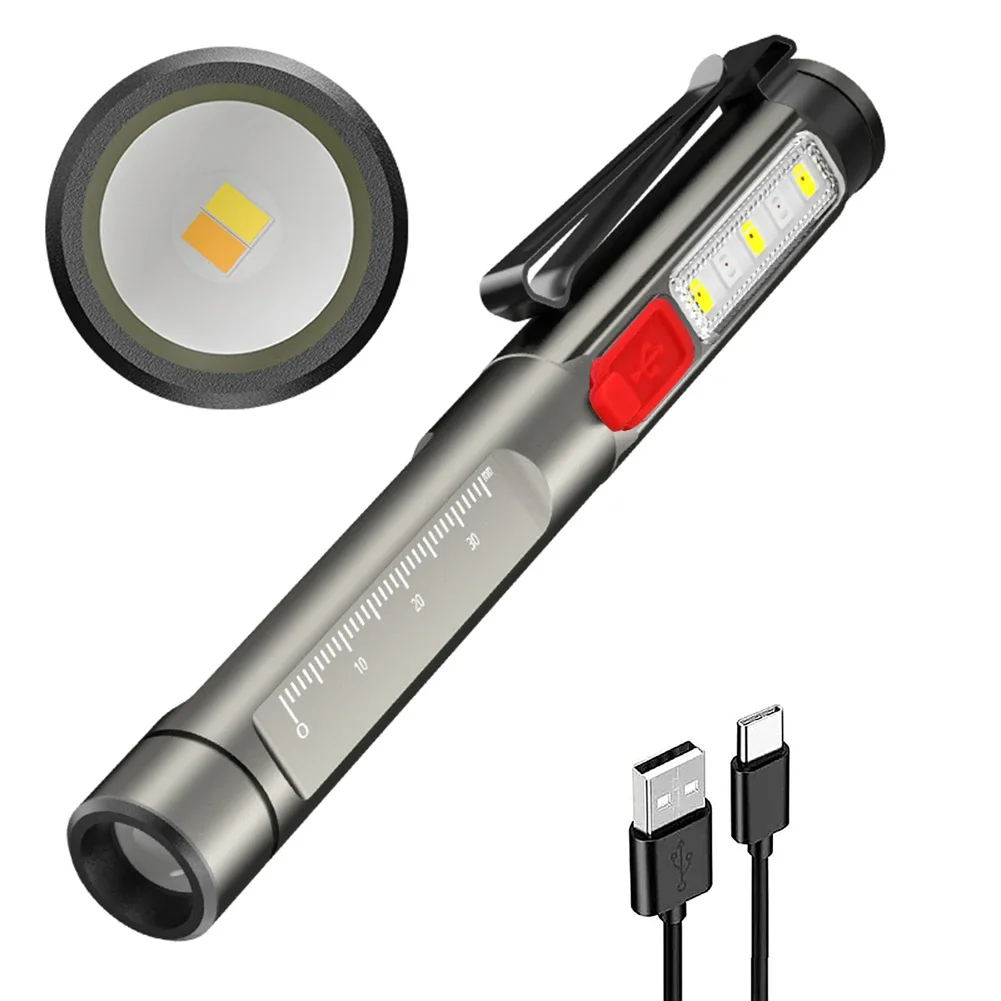 Portable Emergency Medical Pen Light Rechargeable Nurse Pen Lighting Multifunctional IPX5 Waterproof for Doctor Nurse Diagnosis