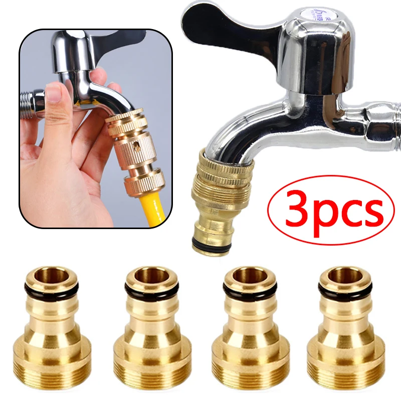 

1/3Pcs Brass Tap Universal Faucet Connector Bathroom Washing Machine Connector Garden Watering Irrigation Hose Nozzle Adapter