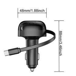 Super Fast 85W Car Charger with Retractable Type - C Cable - Car Charger