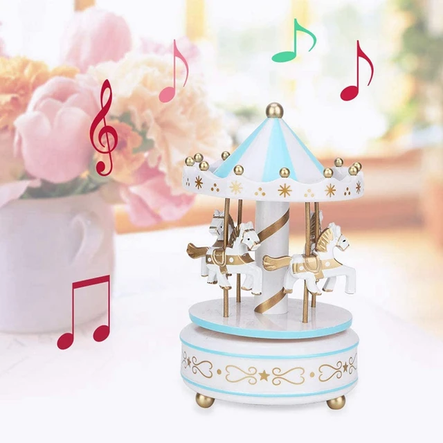 2X Music Box Merry Go Round Room Dekorációk Forgatható Wind Up Legjobb Ajándék Ajándékok Fiúknak Lányoknak B - Image 3