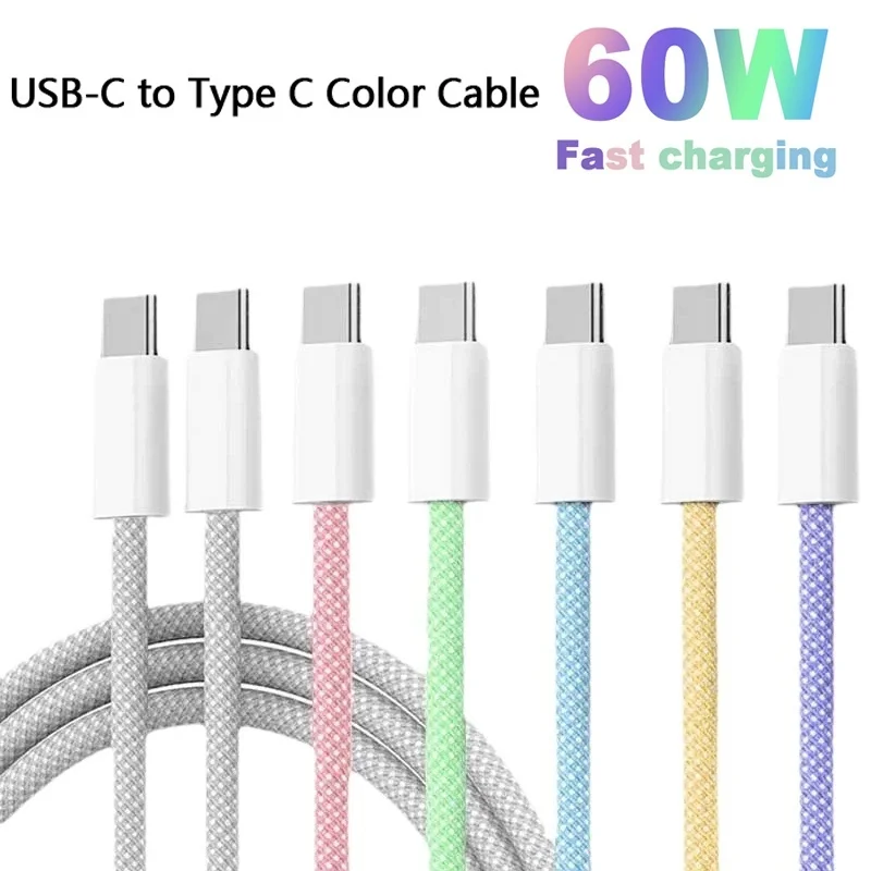 รูปสินค้า สายชาร์จ Type-C คุณภาพสูง รองรับ PD 60W ชาร์จเร็ว สำหรับมือถือและแท็บเล็ต