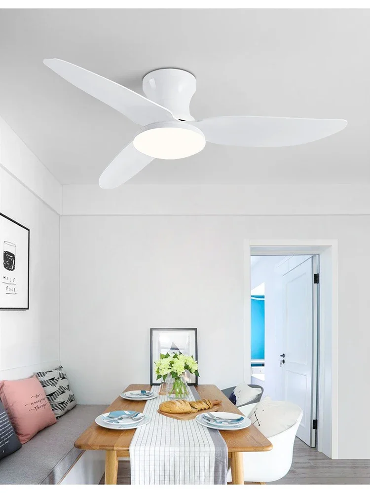 

Ceiling Fans Modern Black White Low Floor With 30W Light Home Fan 110V 220V With Remote Control Simple Ceiling Fan