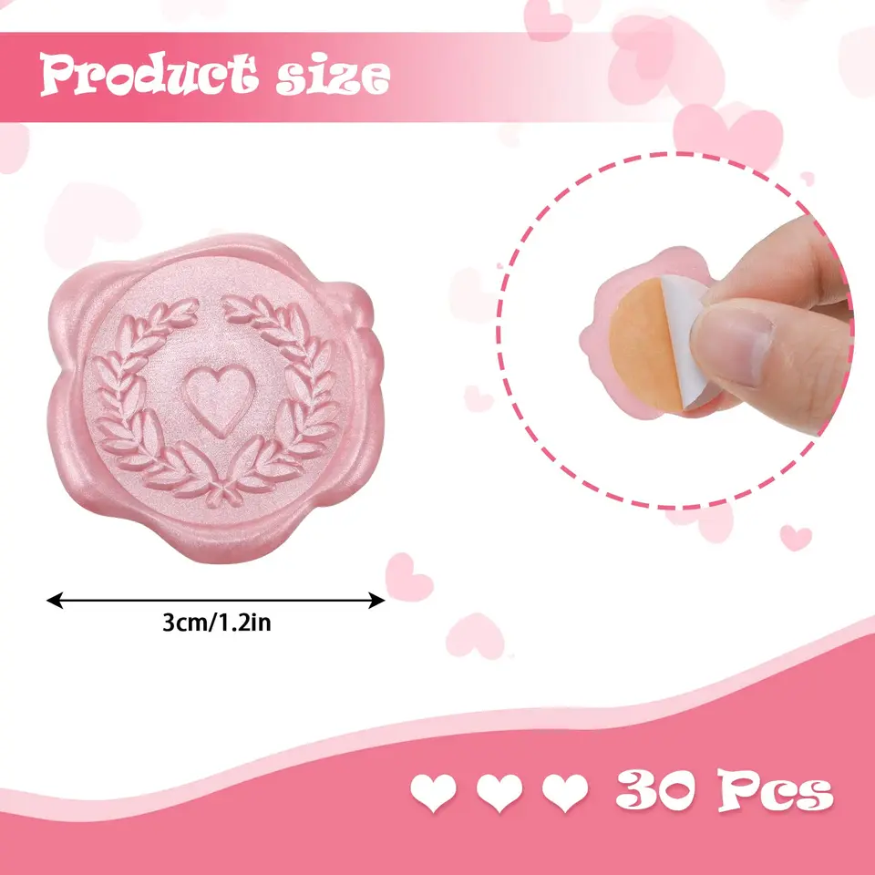 Calcomanías De Sello De Cera Retro, Autoadhesivas, Para Invitaciones Para Despedida De Soltera, Fiesta De Compromiso, Día De San Valentín, Envolturas De Regalo Y Tarjetas De Felicitación (50 Unidades