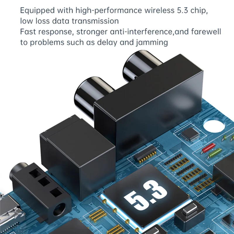 세련된 Bluetooth 5.3 오디오 송신기 수신기 3.5 RCA 섬유 광 동축 U 디스크 스테레오 음악 무선 어댑터 동글