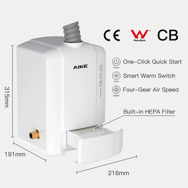 AIKE เครื่องเป่ามืออัตโนมัติ Creative Hands ซักผ้าและอบแห้ง 2 in 1 Design Air Tap ก๊อกน้ําห้องน้ําพร้อมเครื่องเป่ามือ AK7120 4 AIKE เครื่องเป่ามืออัตโนมัติ Creative Hands ซักผ้าและอบแห้ง 2 in 1 Design Air Tap ก๊อกน้ําห้องน้ําพร้อมเครื่องเป่ามือ AK7120 4