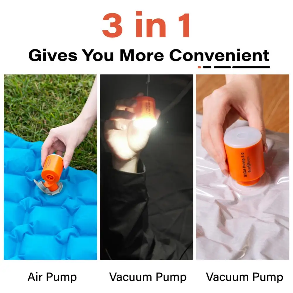 GIGA Pump 2 3-in-1 Portable Mini Electric Inflator USB Charging Outdoor ...