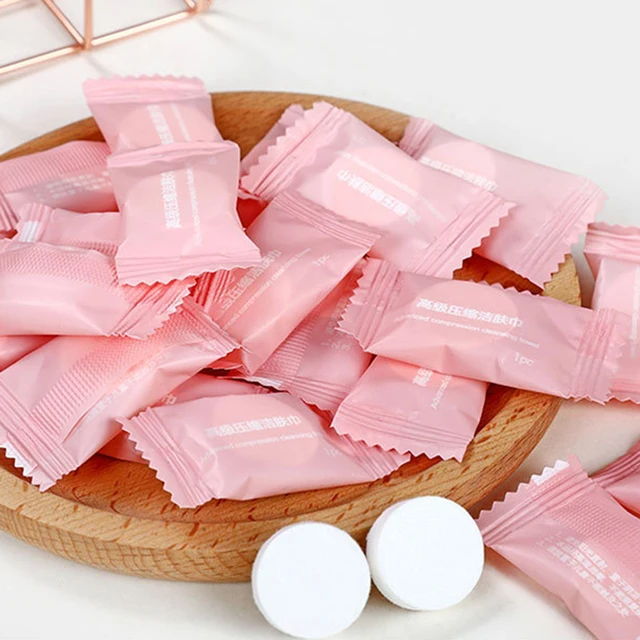 30/100pcs Disposable Compressed Towel Portable Compressed Travel Non-woven Face Towel Water Wet Wipe Outdoor Moistened Tissues 4