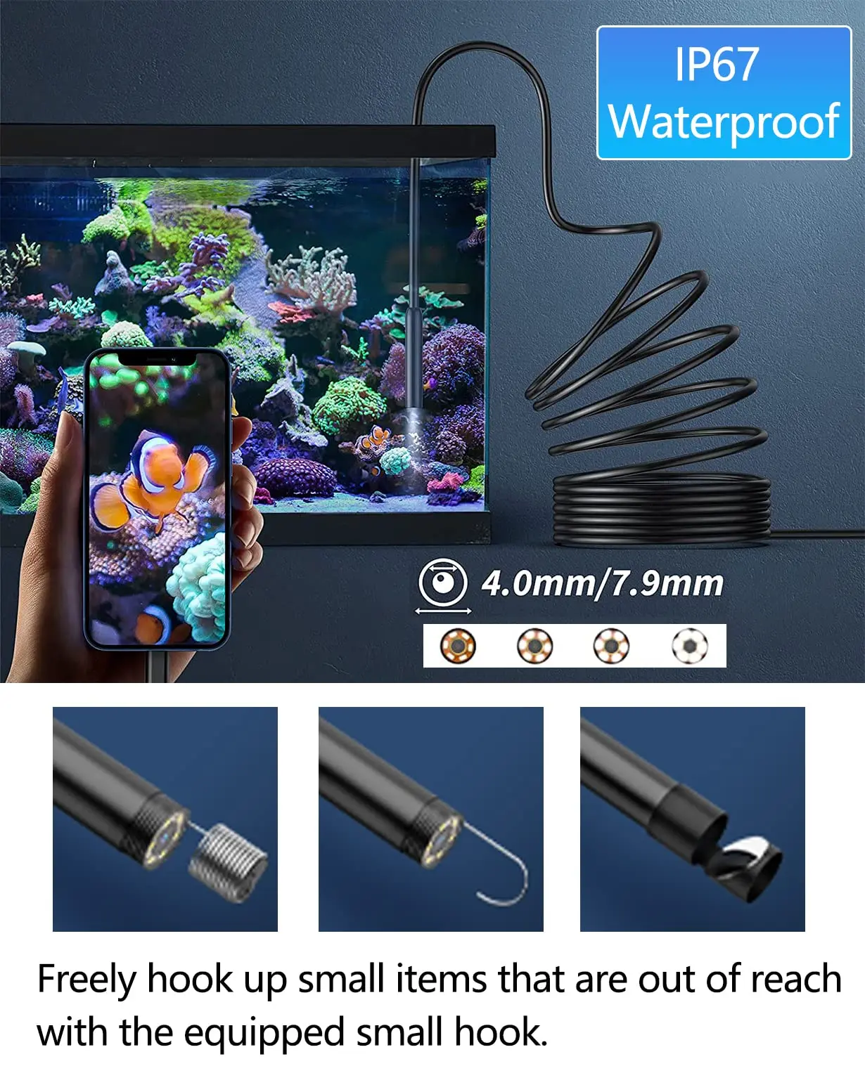 HD 1080P Single/Dual Lens Endoscope Inspection Camera for Android & iOS Mini Waterproof Inspection Camera for Pipe Inspection 6
