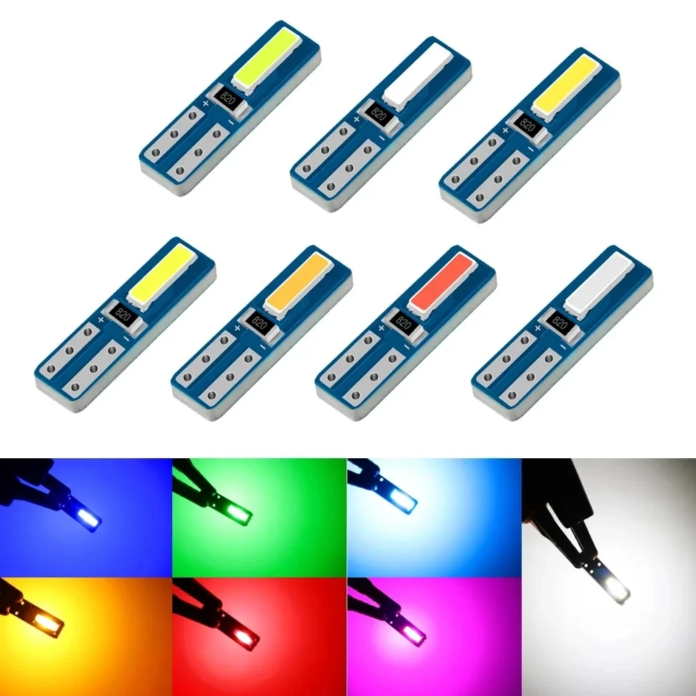 T5 LED 자동차 인테리어 조명, W3W W1.2W 슈퍼 브라이트 CSP LED 2SMD 자동차 대시 보드 워밍 표시기, 자동차 계기 램프, 12V, 10 개