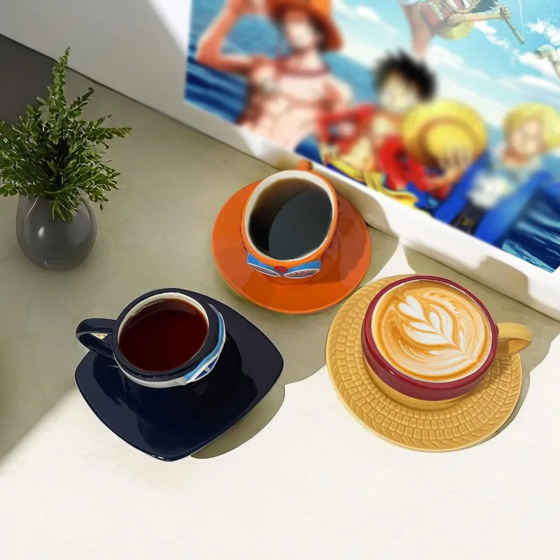 Quirky Cartoon Ceramic Mug and Saucer Set - Whimsical Breakfast Mug