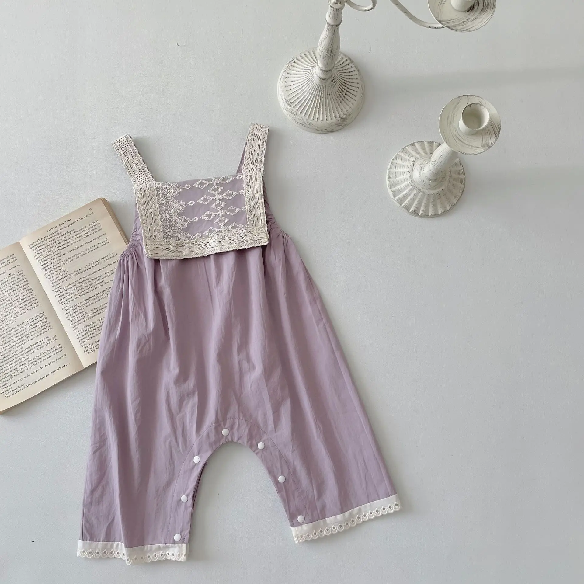 

Baby Girl Sleeveless Romper 2024 Summer Toddler Lace Overalls 0-2Y Baby Clothes Infant Girls Cotton Loose Suspender Jumpsuit