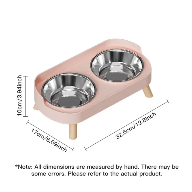 A Colorful Dopamine Pet Double Bowl Fashion Feeding Large Capacity Stainless Steel Dog Bowl Drinking Water Neck Cat Double Bowl 2