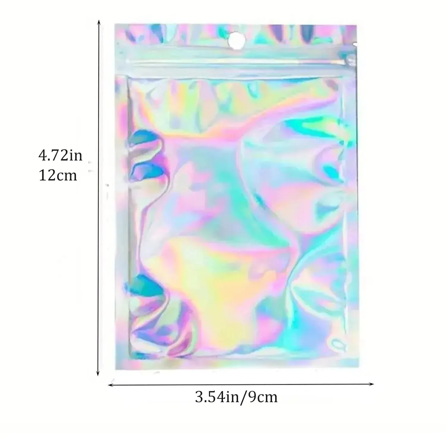 Holographic Mylar Bags Holographic Storage Bag Holographic Bags 100PCS Holographic Bag Laser Rainbow Pattern Self Sealing Bag Candy and Front Window Sample