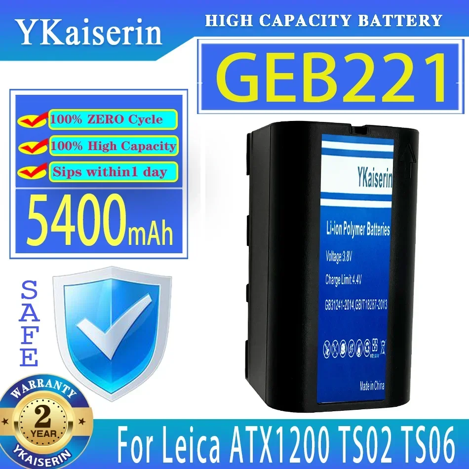 

YKaiserin Battery GEB221 5400mAh For Leica ATX1200 TS02 TS06 TS09 TPS1200 Total Station Bateria