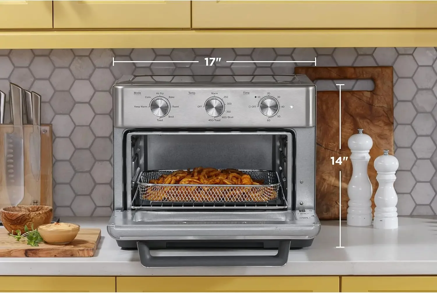 Mechanical Air Fryer Toaster Oven + Accessory Set Convection Toaster with 7 Cook Modes Large Capacity Oven-Fits 12"