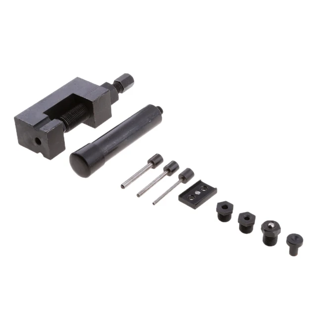 Motorcycle & Bike Chain Breaker/Riveting Tool (P/N 08-0470) - For 520, 525, 530 Chains, Compact Steel Tool