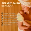 2024 Upgrade 1 to 2 Person Sauna, 6 Heating Plate Infrared Physical Therapy Wooden Dry Steam Sauna, Low EMF, MP3 Auxiliary 2