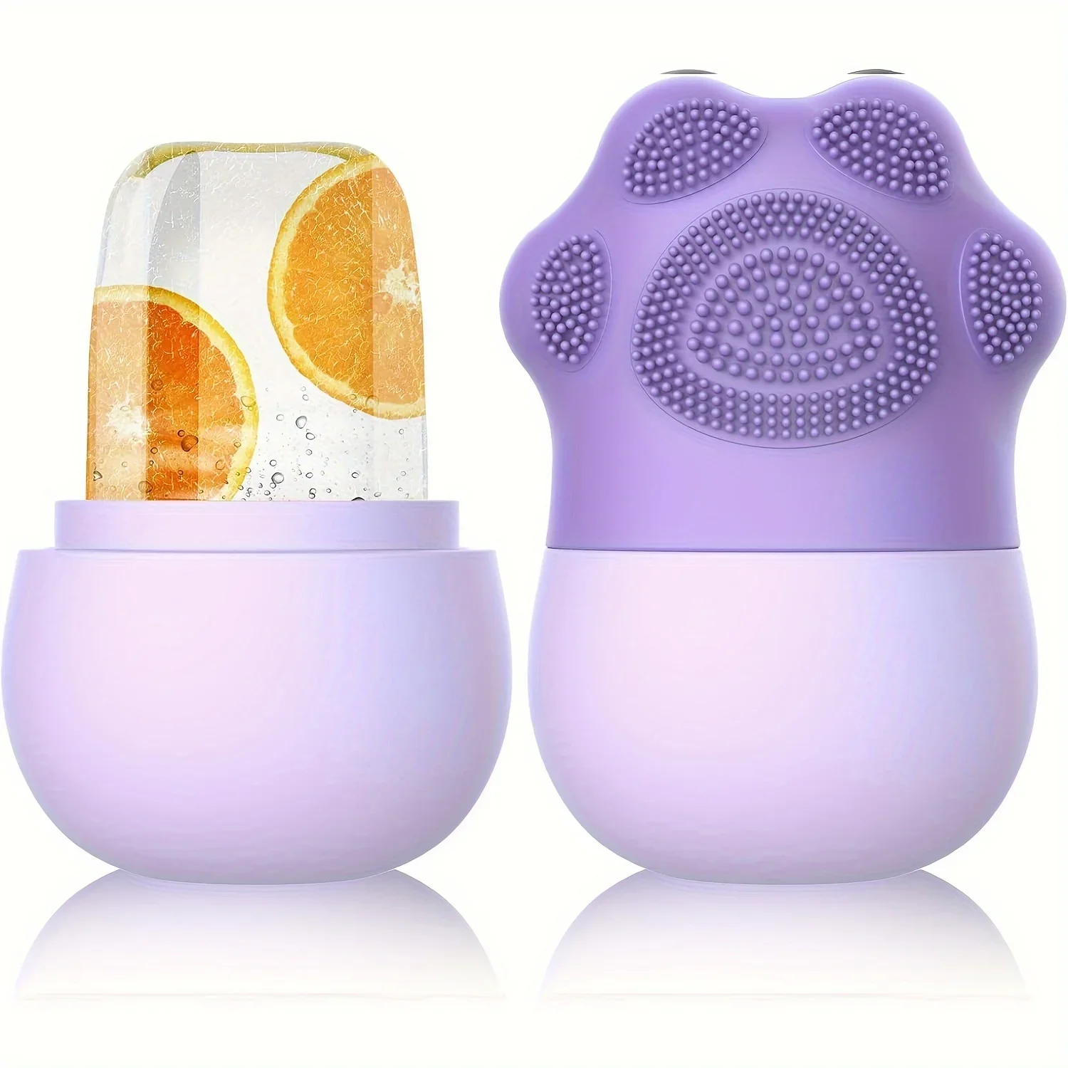 Rolo de gelo para beleza facial, rolo de gelo com escova cosmética, tapete de limpeza, ferramenta de cuidados com a pele, presente perfeito para mulheres