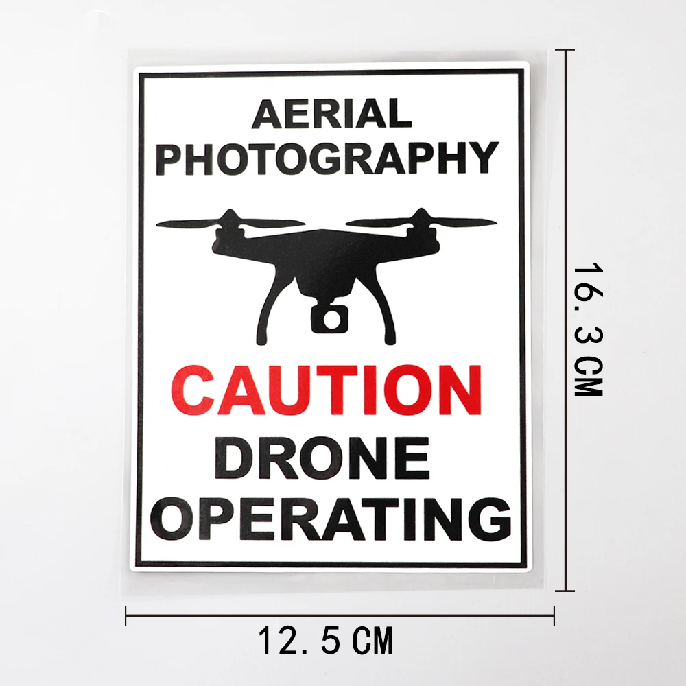

Personality Customization Aerial Photograohy Caution Drone Operating Car Sticker Warning PVC Decal 12.5CM×16.3CM