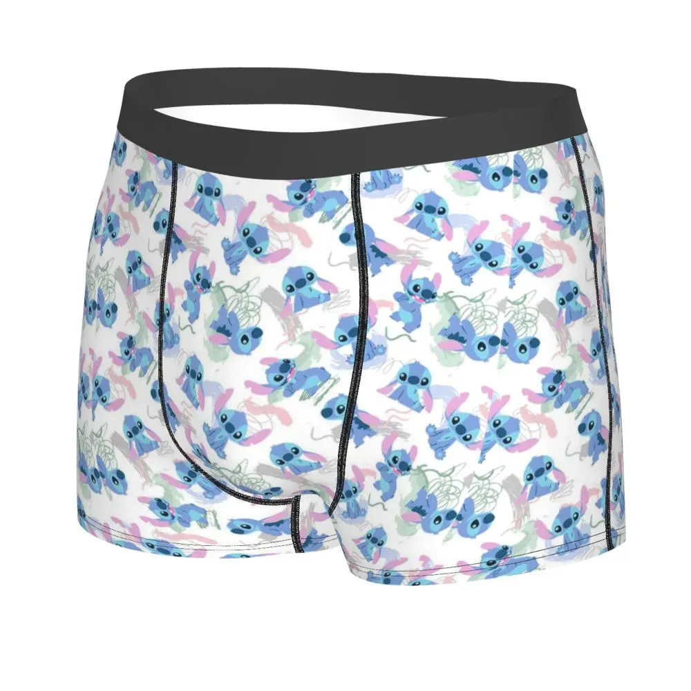 Custom Stitch Lion Cute Boxers Shorts Men's Disney Movie Briefs Underwear Fashion Underpants