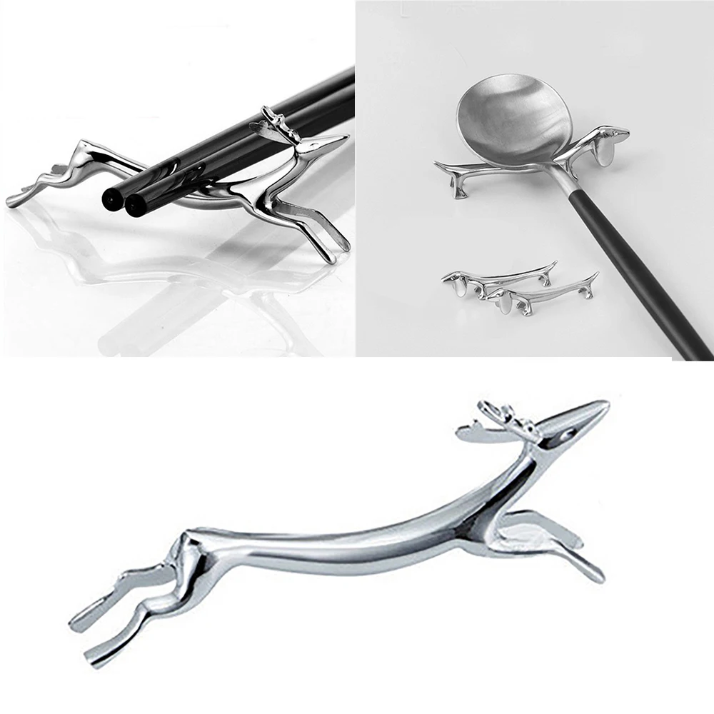 

Cutlery Stand Deer Chopstick Holder Zinc Alloy Chopsticks Fawn Elk Rest Dining Table Stand Creative Durable Kitchen Accessories