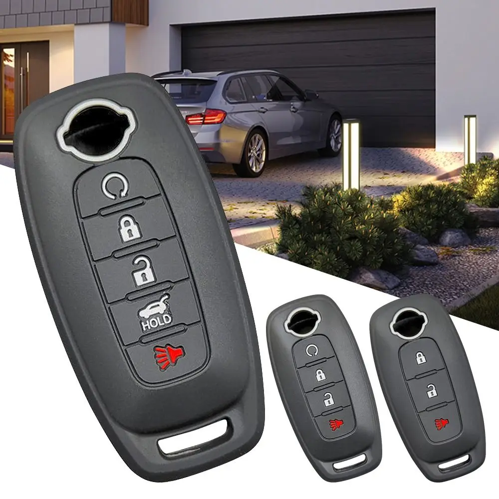 Silicone Car Key Case Cover Keychain For Nissan/X-Trail T33/Qashqai J12/Teana 3 4 5 Buttons key case key case cover