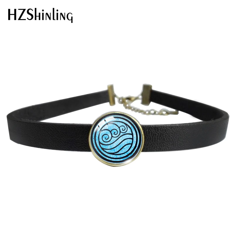 Hot Summer Avatar The Last Airbender Glass Dome Leather Choker Necklace Kingdom Necklace