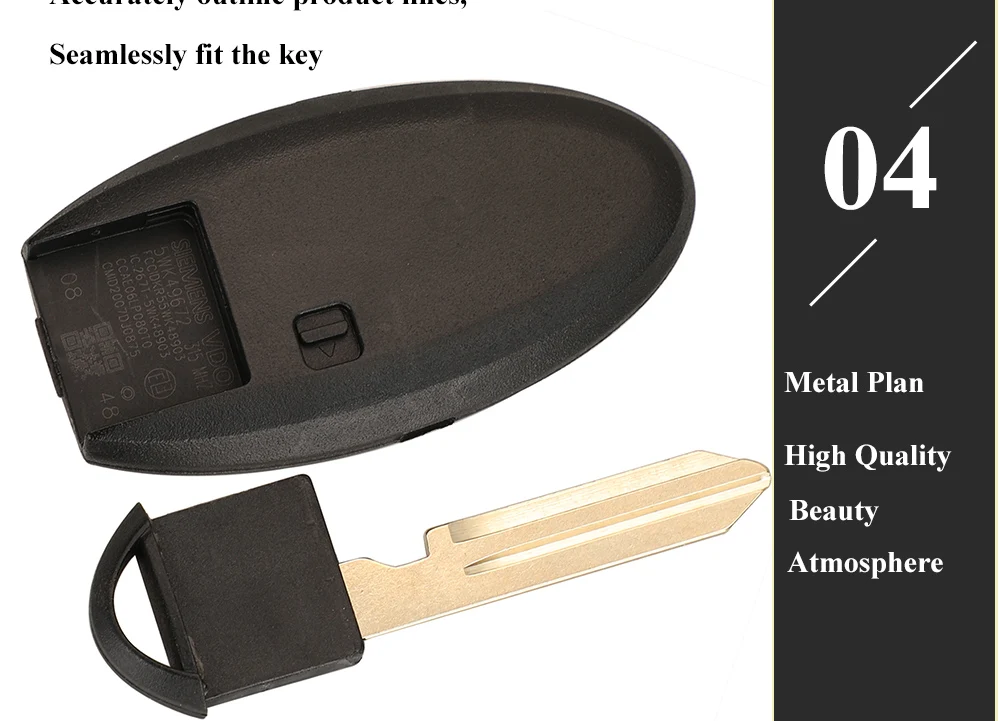 Keyforkess 2/3/4 pulsanti custodia per coperture chiave auto per Infiniti G25 G35 G37 Q50 Q60 Q70 QX55 JX35 QX50 QX60 QX80 copertura portachiavi senza chiave - Sa087c4c449444fa98feea3dccbe11f23C