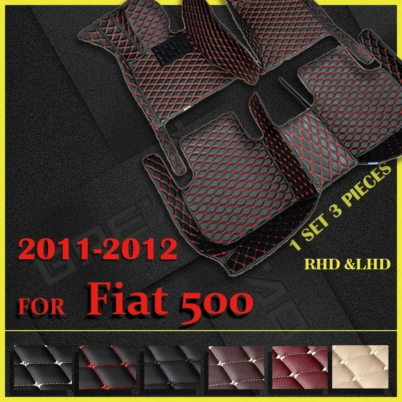 

Car floor mats for Fiat fiat 500（Hatchback） 2011 2012 Custom auto foot Pads automobile carpet cover