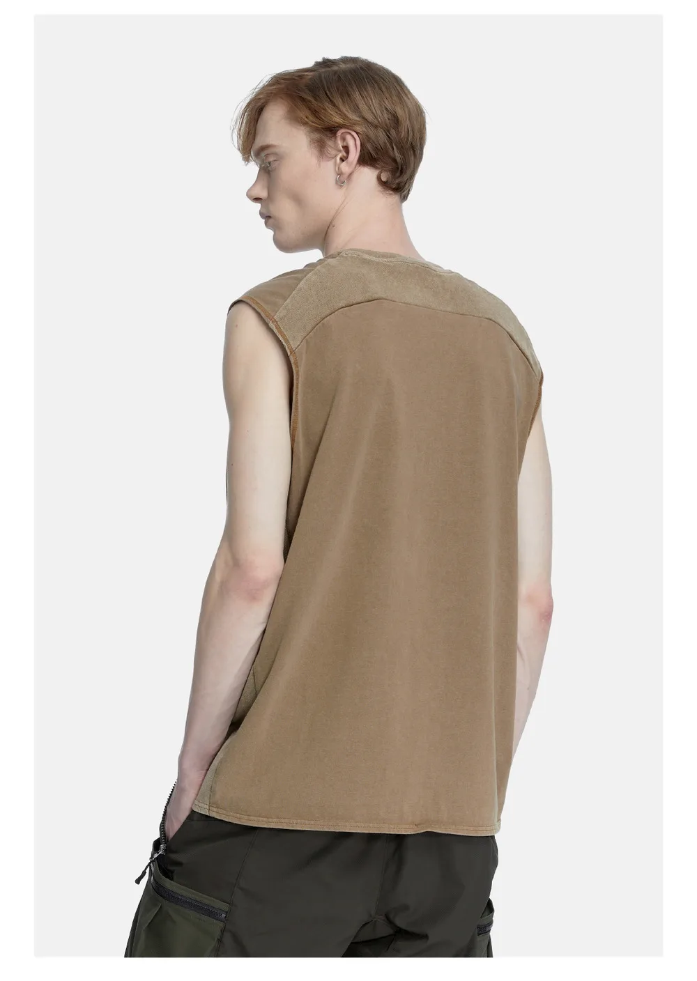 Reindee Lusion 23ss 203 old  texture effects sleeveless t-shirt tanktop 3d cut techwear gorpcore urban outdoor