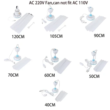 2023 다이닝 룸 침실용 무소음 천장 선풍기 걸이 선풍기, 직경 220V 플러그, 15.7 