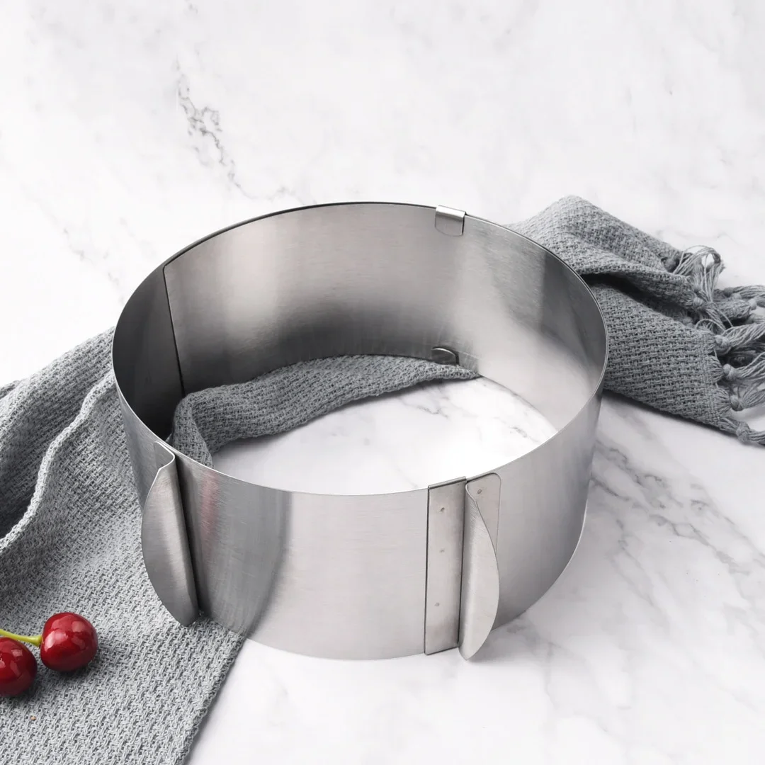 Adjustable Mousse Ring & Cake Collar Surround Film Lining Ring Molds 3D Round Baking Mould Kitchen Dessert Decorating Tools