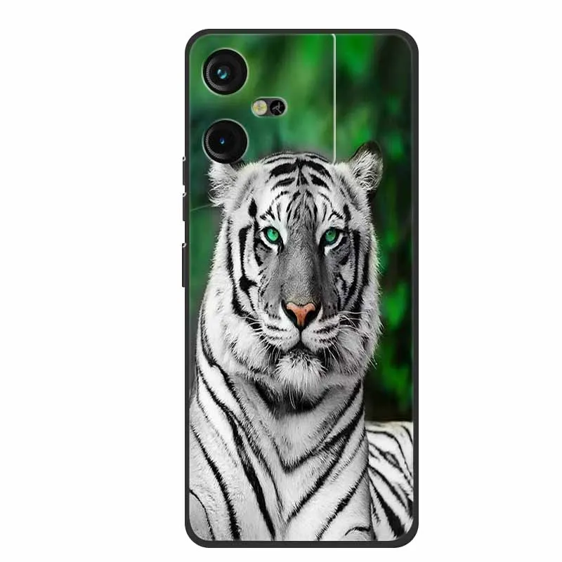 Luxury Soft Silicone TPU Phone Back Cover with Animal Wolf Design