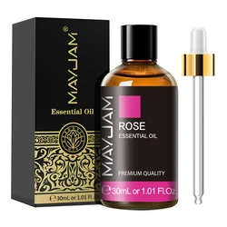 Aromatherapy Essential Oil Blend - Lavender, Vanilla, Jasmine, Eucalyptus, and Peppermint (30ml) - 30ml (Rose)