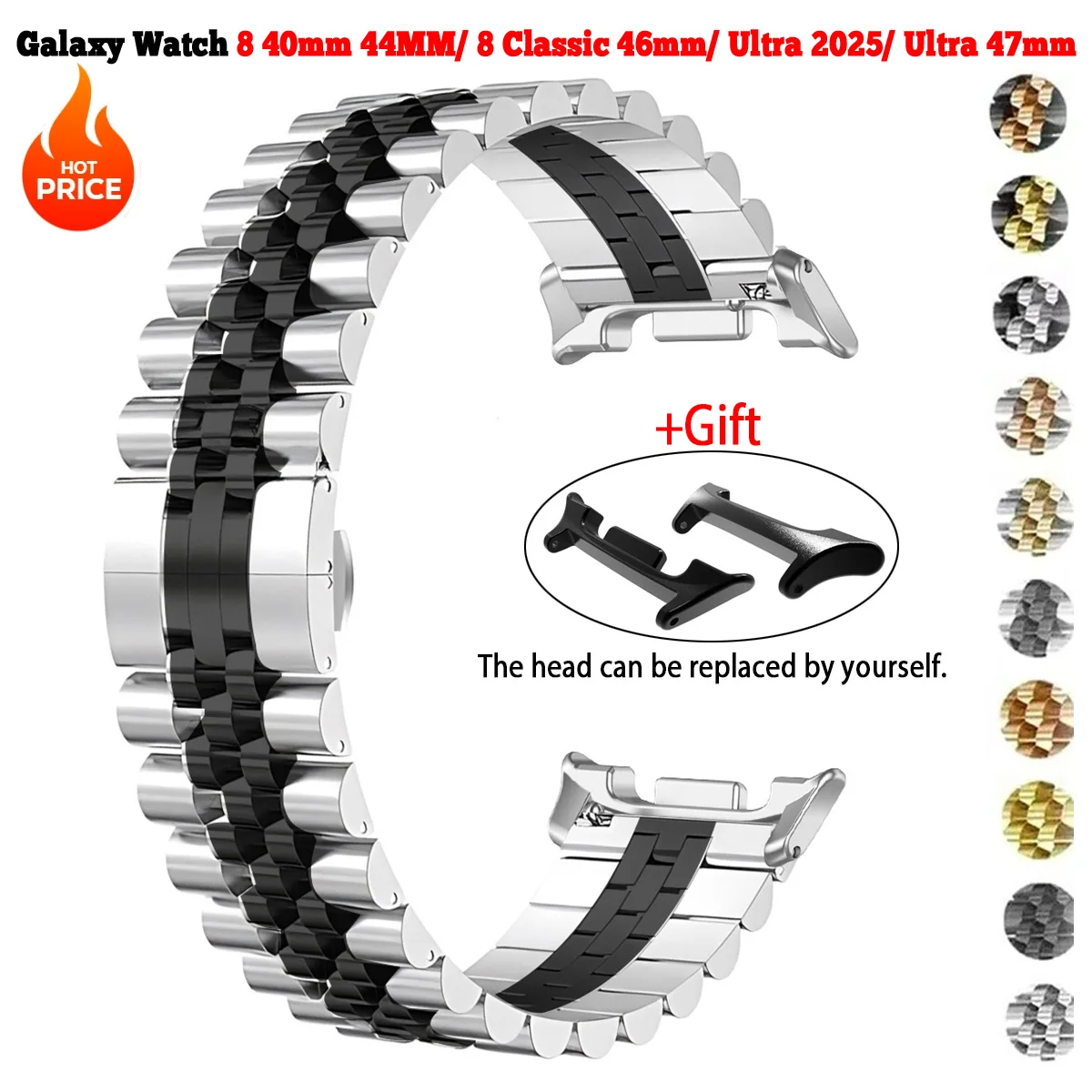 Premium Stainless Steel Metal Strap Bracelet