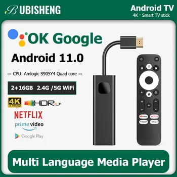 안드로이드 11.0 TV 스틱, 4K 울트라 HD 스트리밍 장치, 구글 인증 TV 박스, 돌비 오디오 HDR10, 와이파이 6, 블루투스 5.0, GD1, 2GB, 16GB