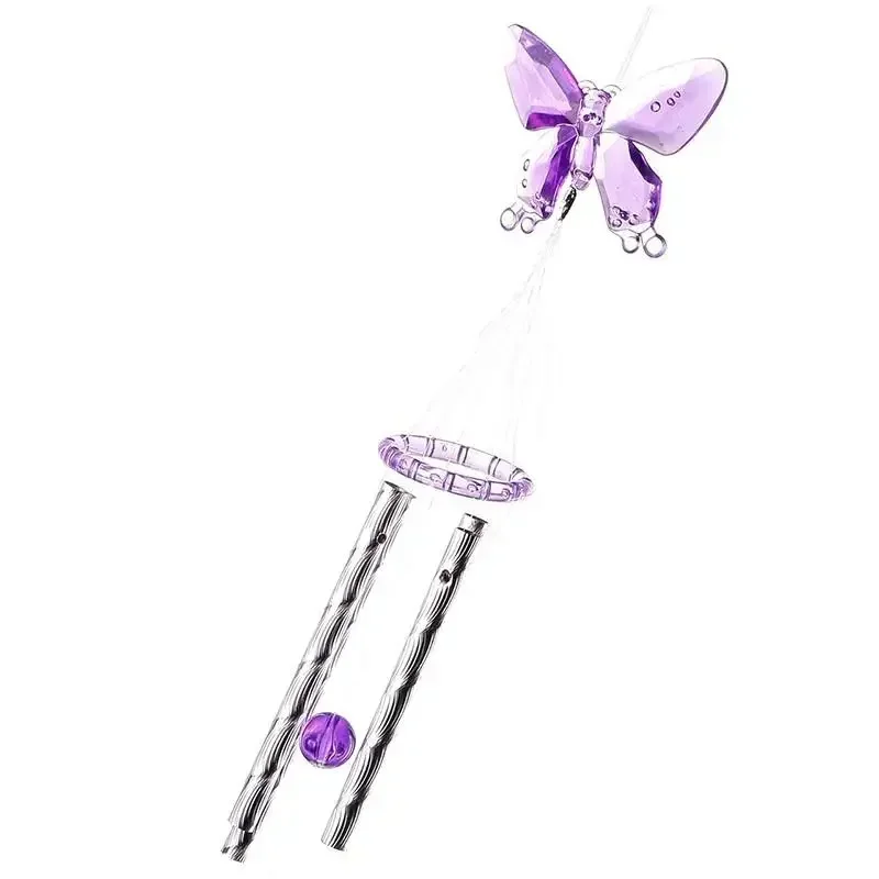 Yard Wind Chime Metal Tubes Outdoor Ornament Butterfly Garden Home Decor Healthy Smooth 40cm Plastic Necessary 2