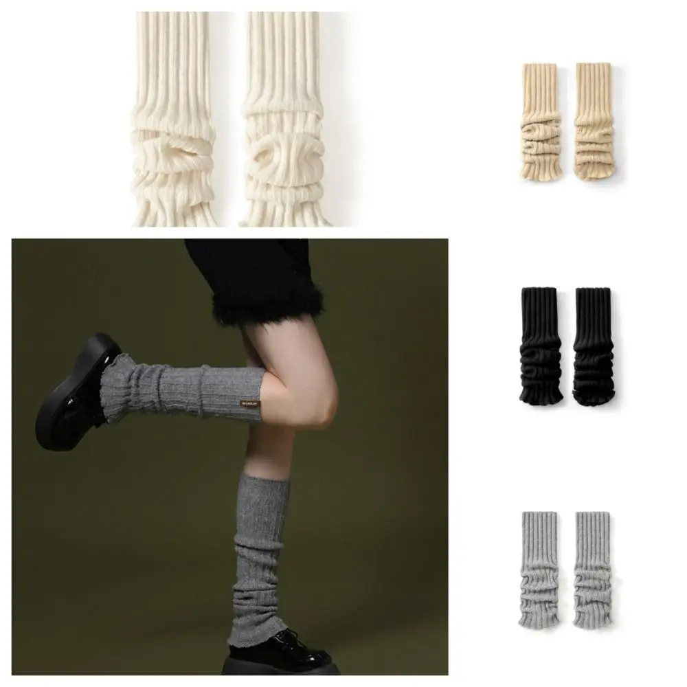 

Harajuku Jk Leg Warmers Kawaii Solid Color Japanese Style Leg Socks Lolitas Balletcore Knitted Leg Cover Stockings