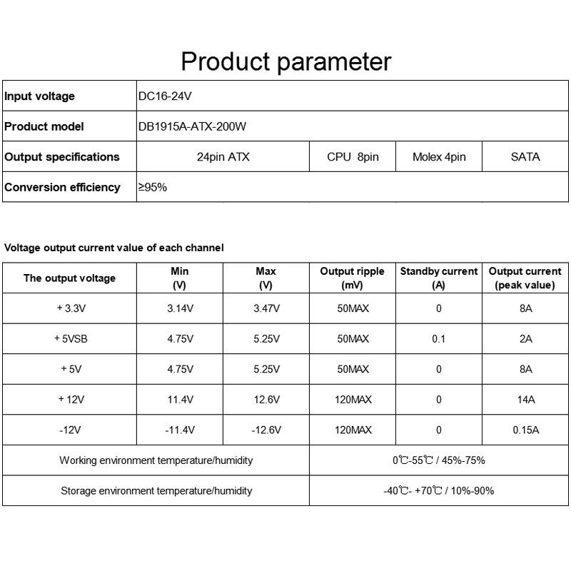 DC-ATX 19 W 200 V Pico Interruptor