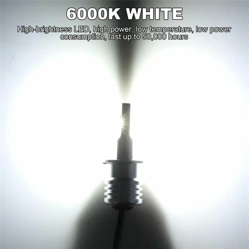 4개 H3 슈퍼 브라이트 LED 헤드라이트 안개등 운전등 전구 키트 6000K 화이트 10W
