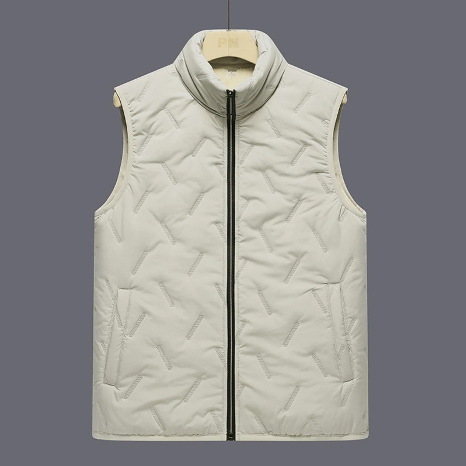 Winter Fleece Vests Men Sleeveless Jacket Fashion Casual Solid Color Vests Male Winter Warm Stand Collar Vests