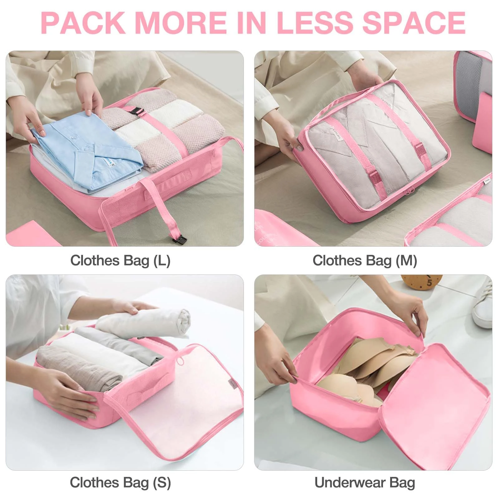 Travel Organizer Set: 7-Piece Packing Cubes and Storage Bags