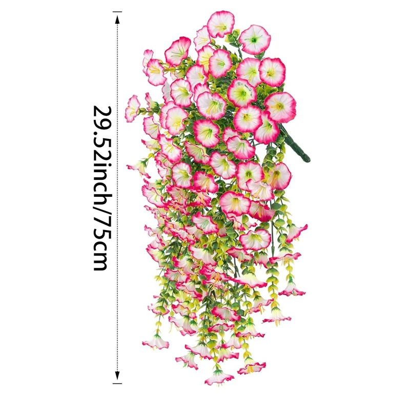 2pcs UV-Resistant Artificial Morning Glory & Eucalyptus Hanging Decor - Perfect for Home, Garden, Weddings | Versatile Outdoor