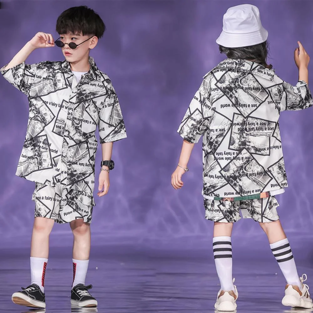 Kids Boys Girls Summer Sets Streetwear Hip Hop Short Sleeve Loose Casual  Sports Shirt Shorts Children Dance Jazz Stage Clothing - AliExpress