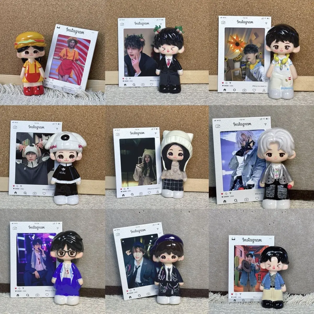 Individuell gestaltete Foto-Tonfigur als Tischdekoration, handgefertigte Puppe als Souvenir für Paare oder Freunde zum Geburtstag, Sammlerstück in Blindbox_voghion.com