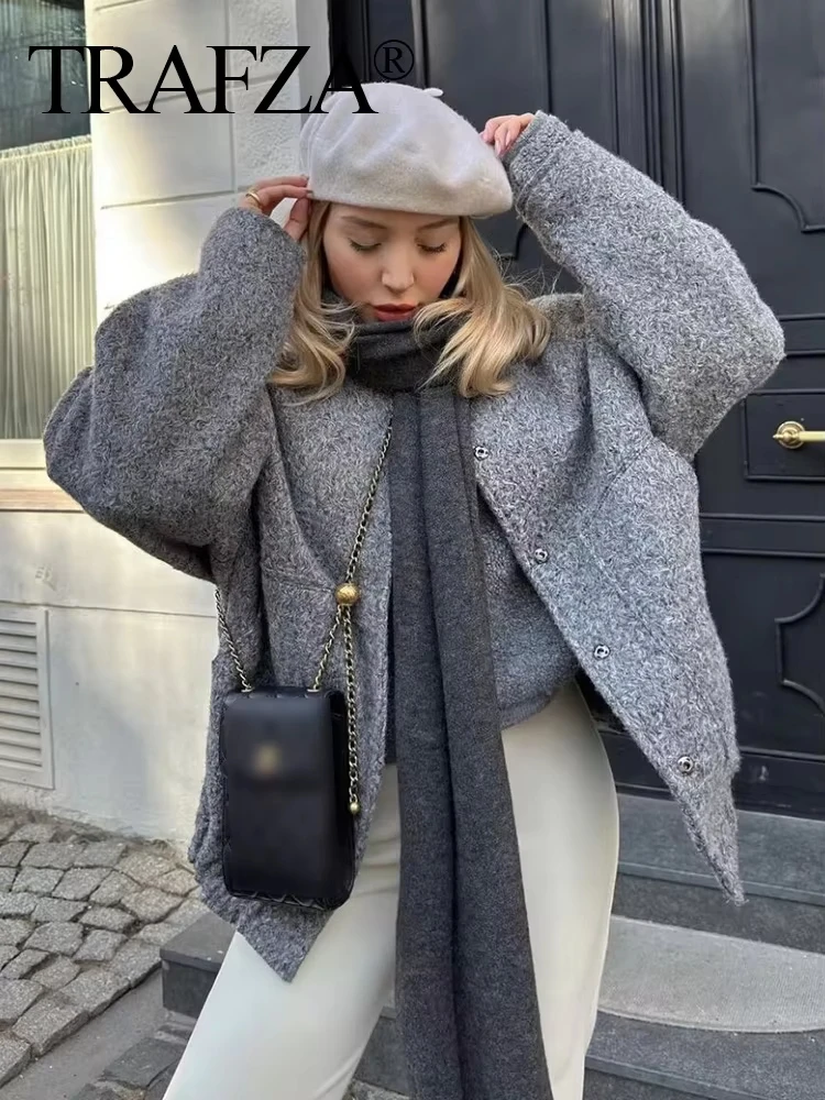 HH Autumn Women Loose Casual Solid Coats 2025 New Fashion Long Sleeves Bomber Jacket Fashion Commuting Maternity Outerwear