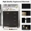 30" Bathroom Vanity , Modern Bathroom Sink Cabinet with 2 Doors and 4 Drawers,  with Undermount Resin Sink, Black 5
