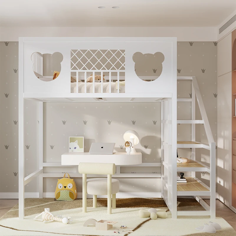 Wrought iron bed 1.8 meters double elevated bed small apartment
