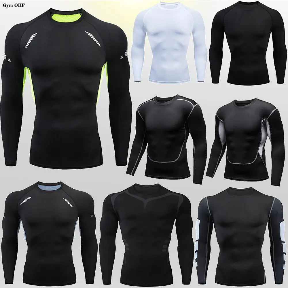 Compression Shirt Quick Dry Motorcycle Tight T-Shirt Men Gym Fitness T Mens Long Sleeve Summer Boxing Jersey Rashguard